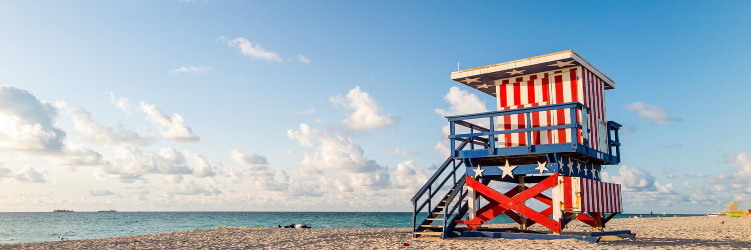 Beach hut on Miami beach