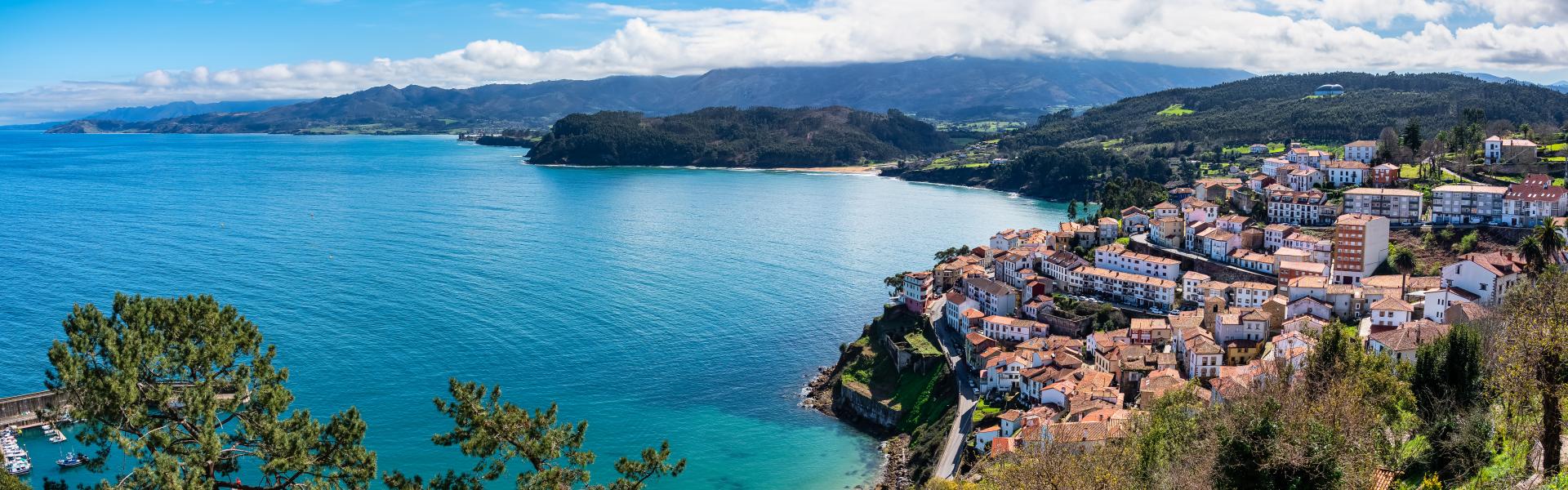 A coastal village overlooking the sea