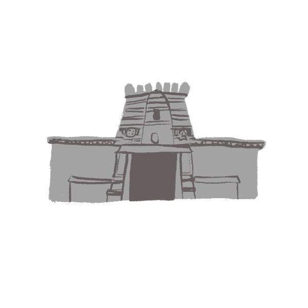 Hand-drawn icon of the Ganesh Temple of Queens