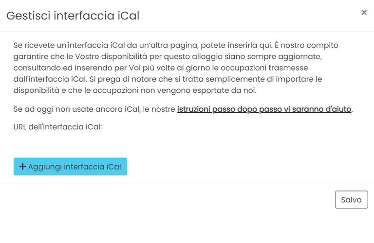 Aggiungere link iCal Aggiungere link iCal