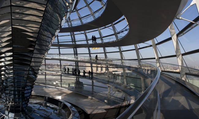 View inside the Reichstag Dome