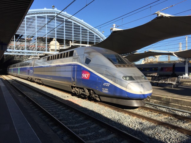 TGV train in a French railway station