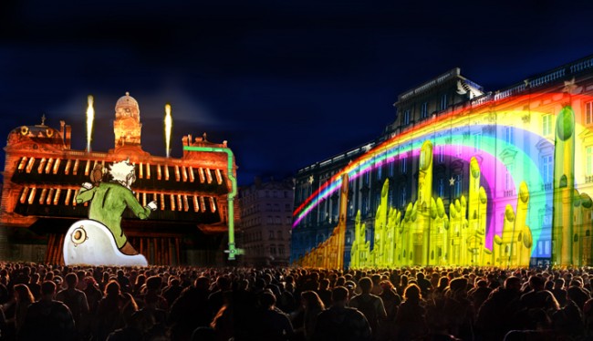 La place des Terreaux en lumière