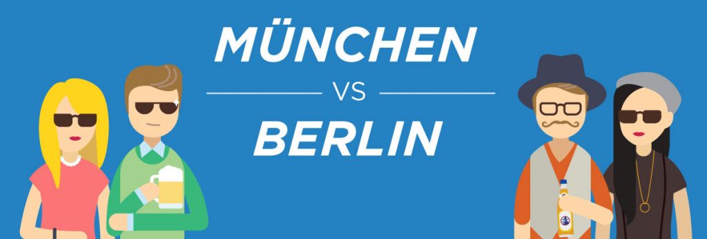 Bild eines Münchener und eines Berliner Pärchen