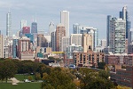 Great view of downtown Chicago from your penthouse rental on Wimdu