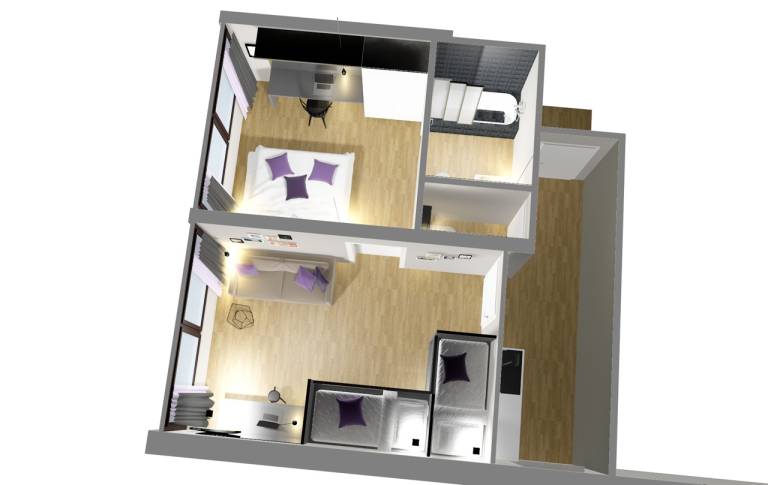 2 Zimmer App Urban mit Küche