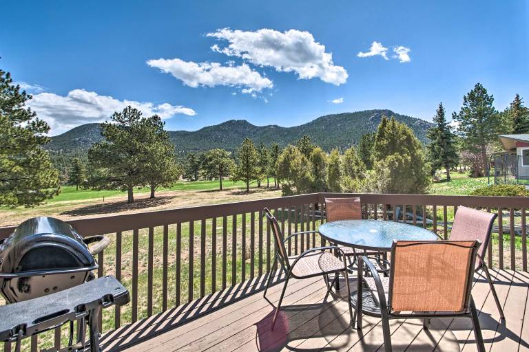4 Mi to RMNP Mtn View Home w Golf Course