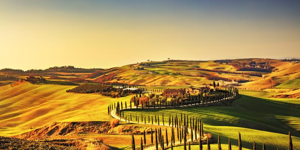 Het prachtige uitzicht en landschap in Toscane