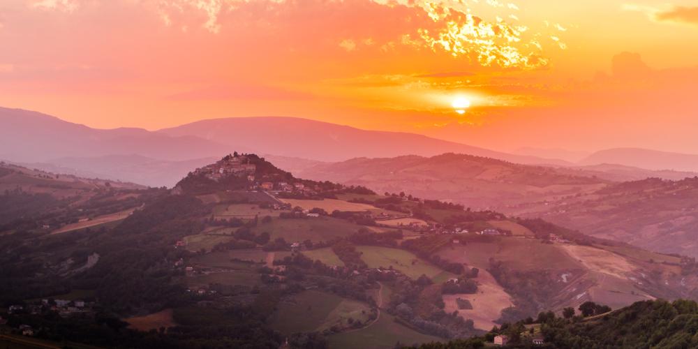 Zonsondergang bij de Monti Sibillini