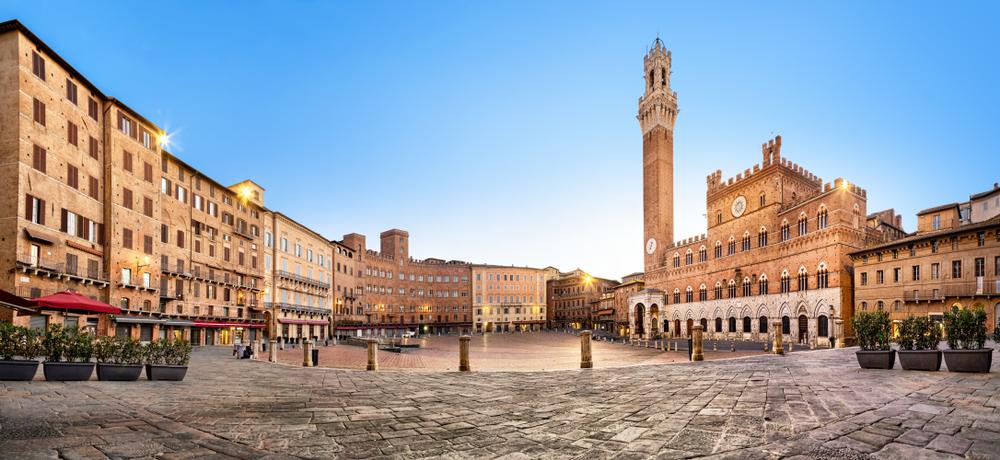 Het Piazza del Campo in Toscane