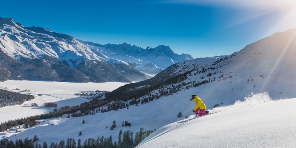St. Moritz narciarz na stoku