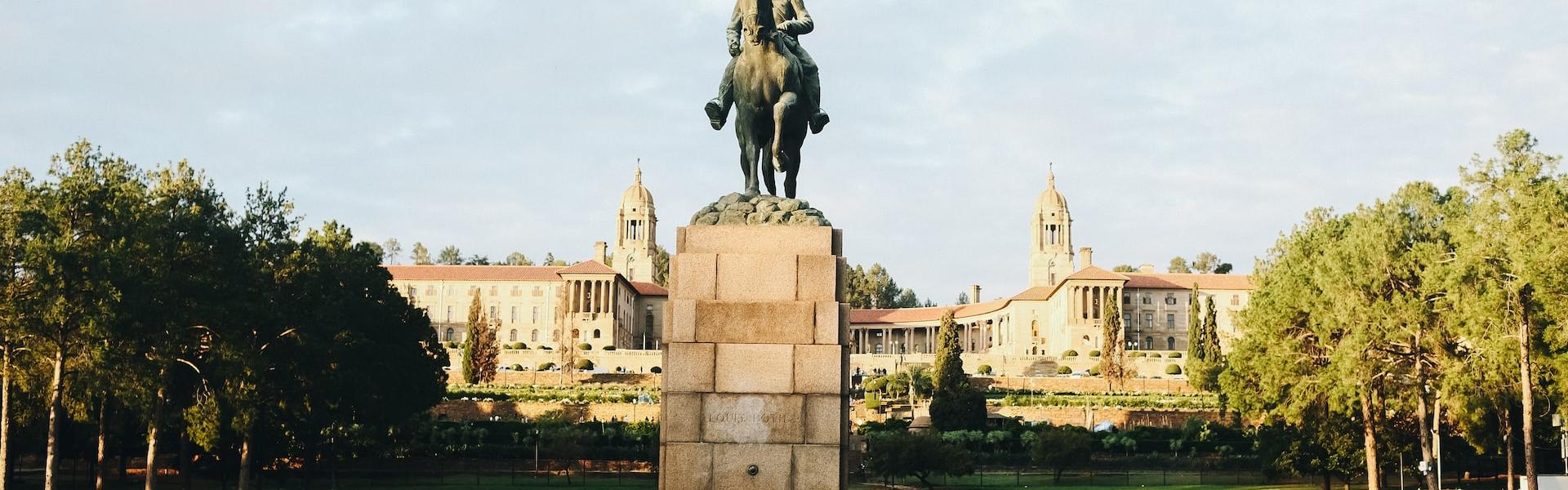 A statue of Louis Botha at the Union Buildings in Pretoria, South Africa.