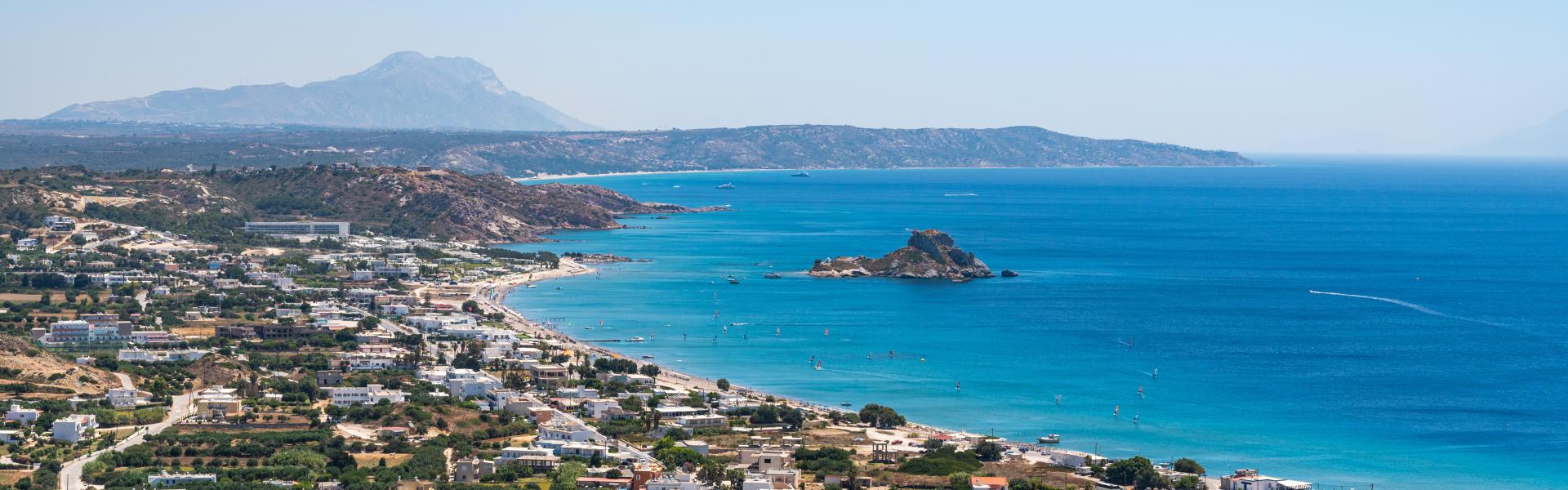 Kos is one of the most touristic islands in Greece. This is partly due to its long beaches. In this photo is the beach of Kefalos to the south side of the island.