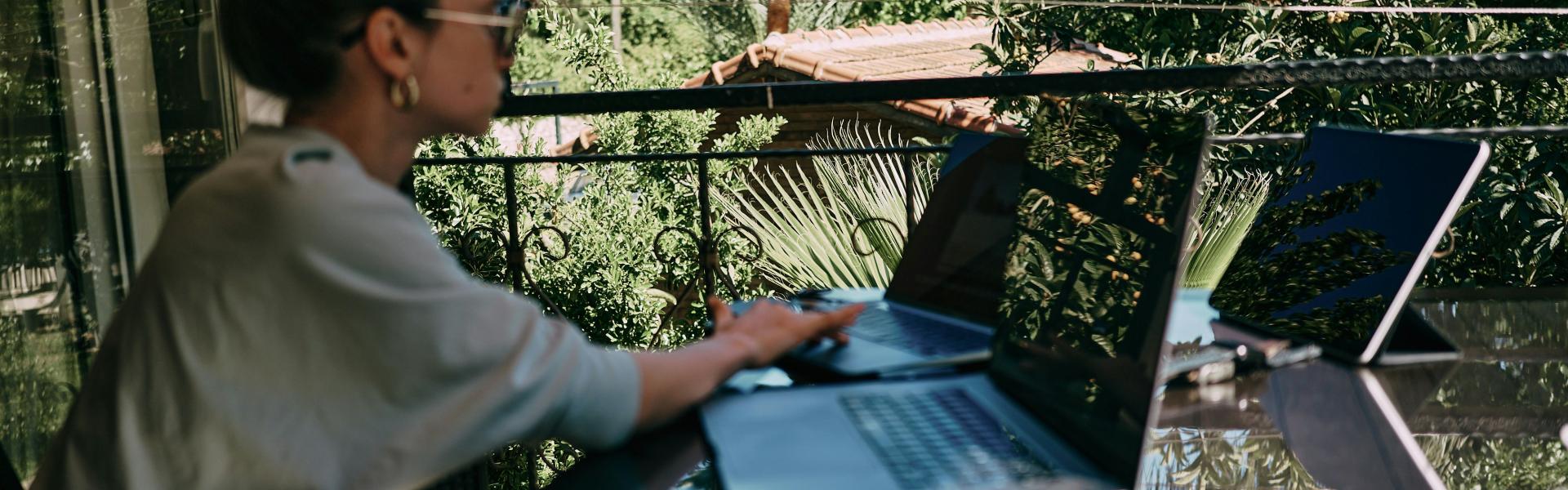 a person using a laptop