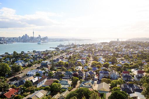 Vue aérienne sur la ville d'Auckland