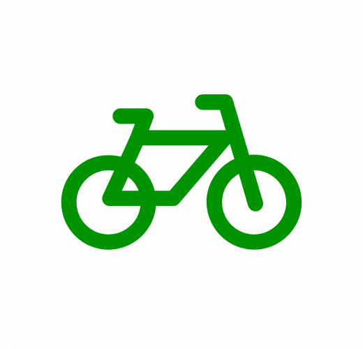 Icône de couleur verte d'un vélo