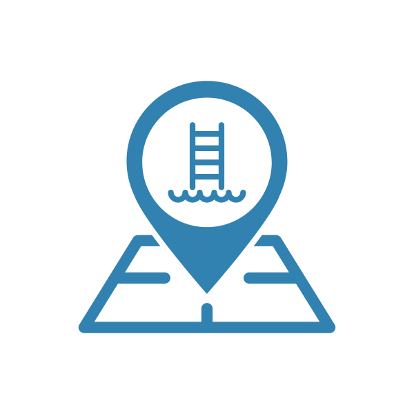 Blue location icon for water park