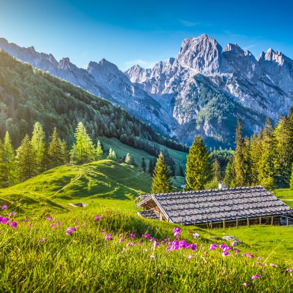 Mountain hut in the Austrian Alps