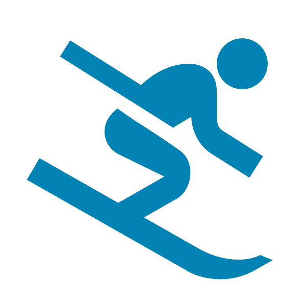 Blue downhill skier