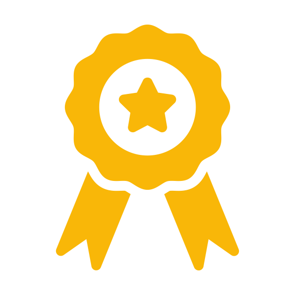 Rosette icon, in the color yellow