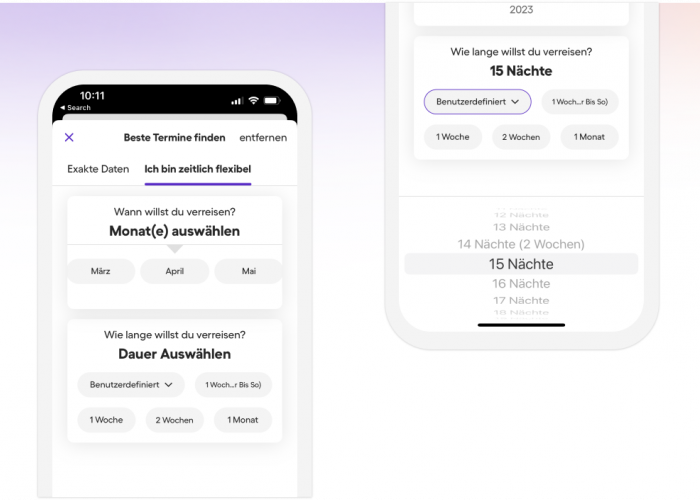 Bild der Flexible Reisedaten von HomeToGo
