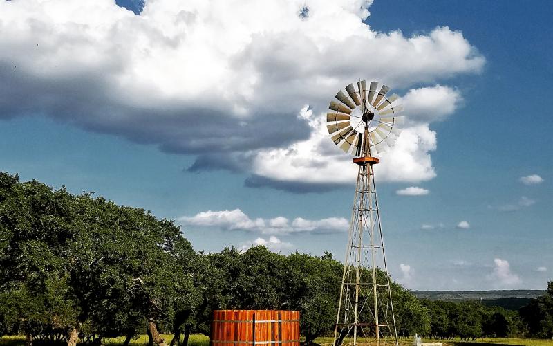 Windmill in Wimberley Texas