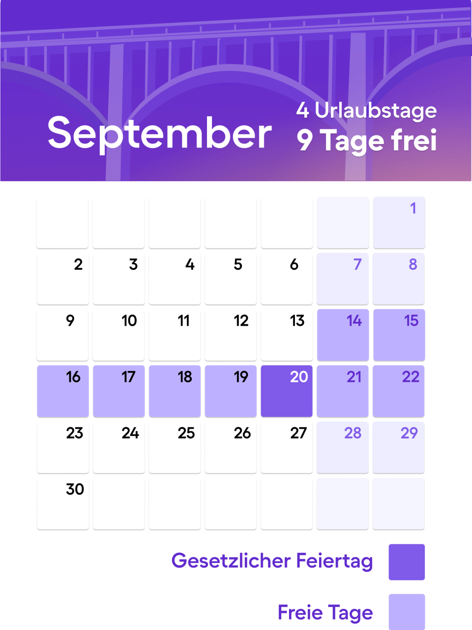 Brückentage im September 2024