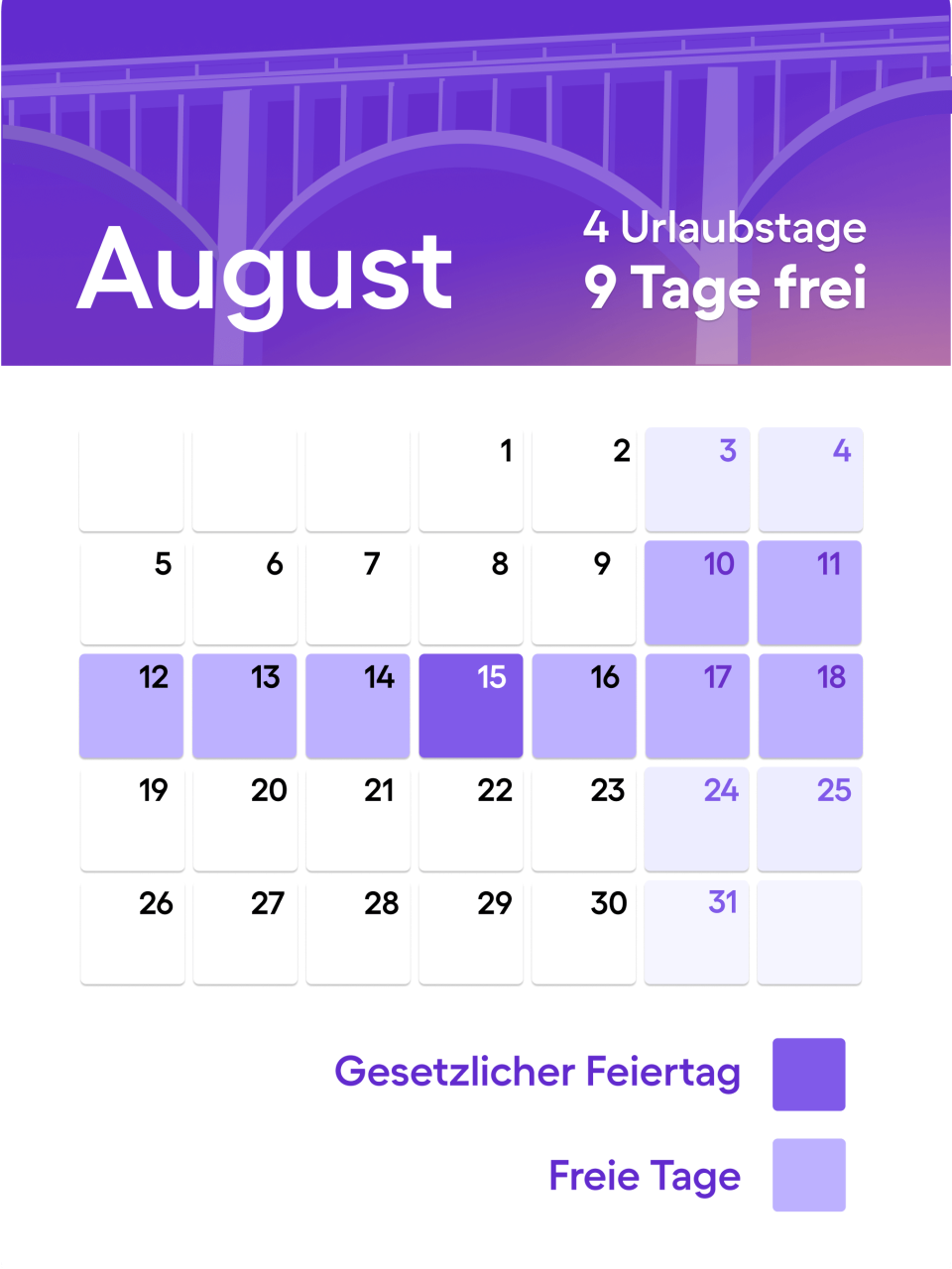 Brückentage im August 2024