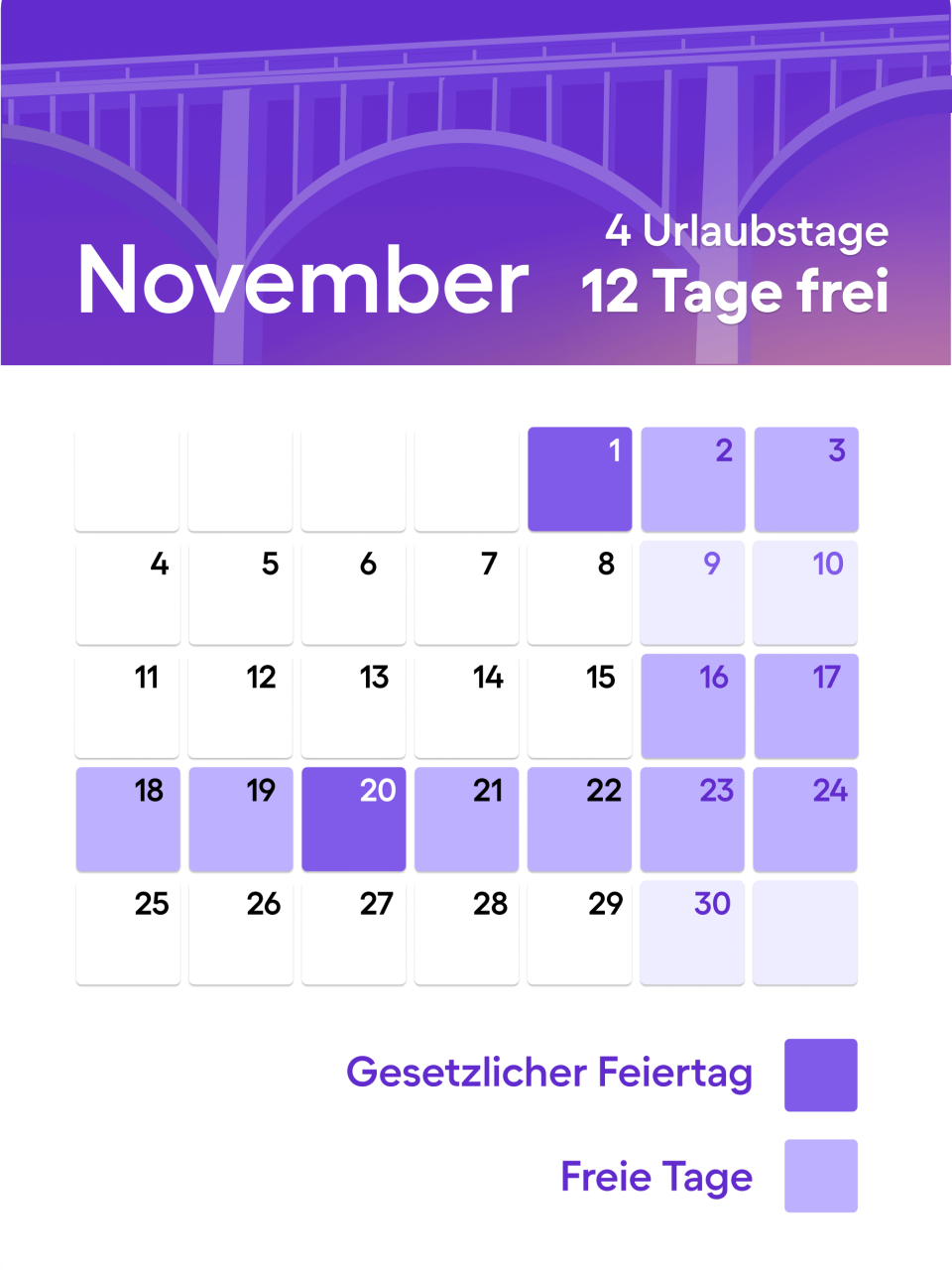 Brückentage im November 2024