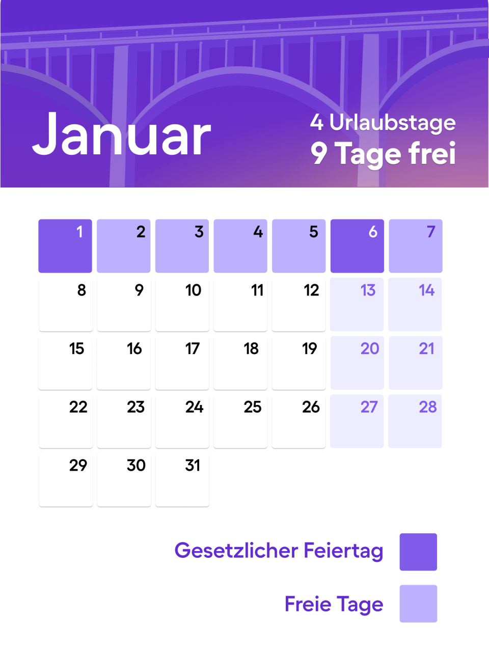 Brückentage im Januar 2024