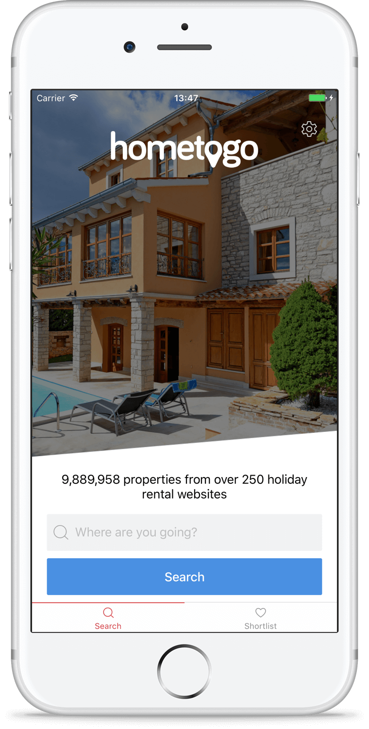 The HomeToGo App HomeToGo Affordable holiday rentals