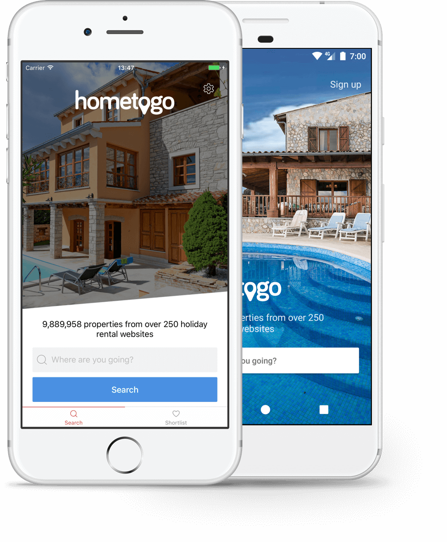 The HomeToGo App HomeToGo Affordable holiday rentals