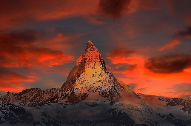 De iconische Matterhorn in Zwitserland