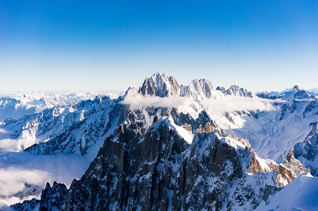 De geliefde Mont Blanc in Frankrijk