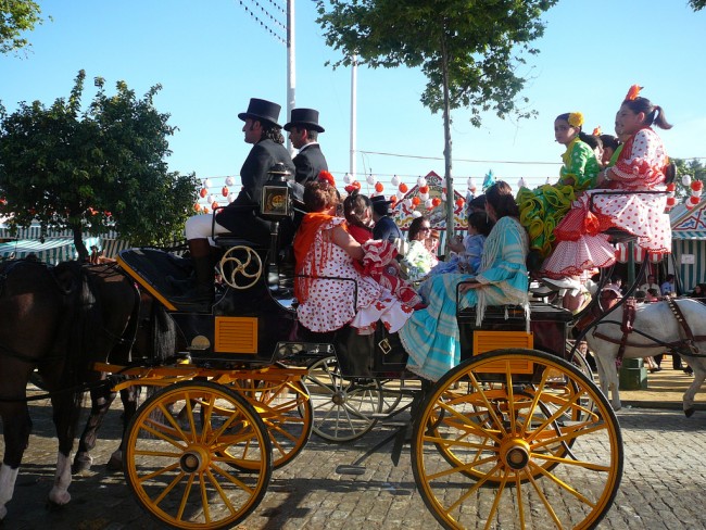 Los carruajes no pueden faltar en la Feria de Abril