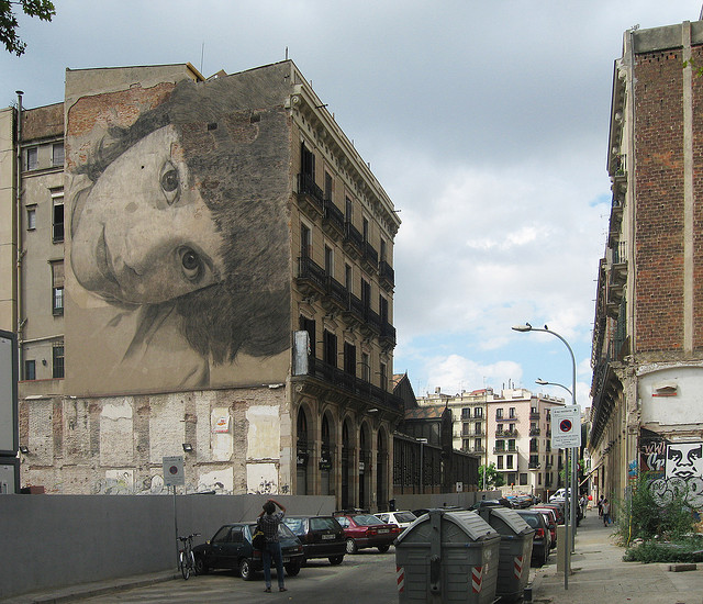 Wallpainting. Born (Passeig Picasso amb Fussina). Barcelona Artist: Jorge Rodriguez-Gerada