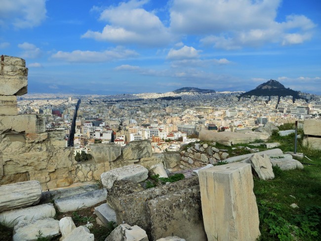 Sicht über die Stadt Athen. Foto von Sarah Althaus