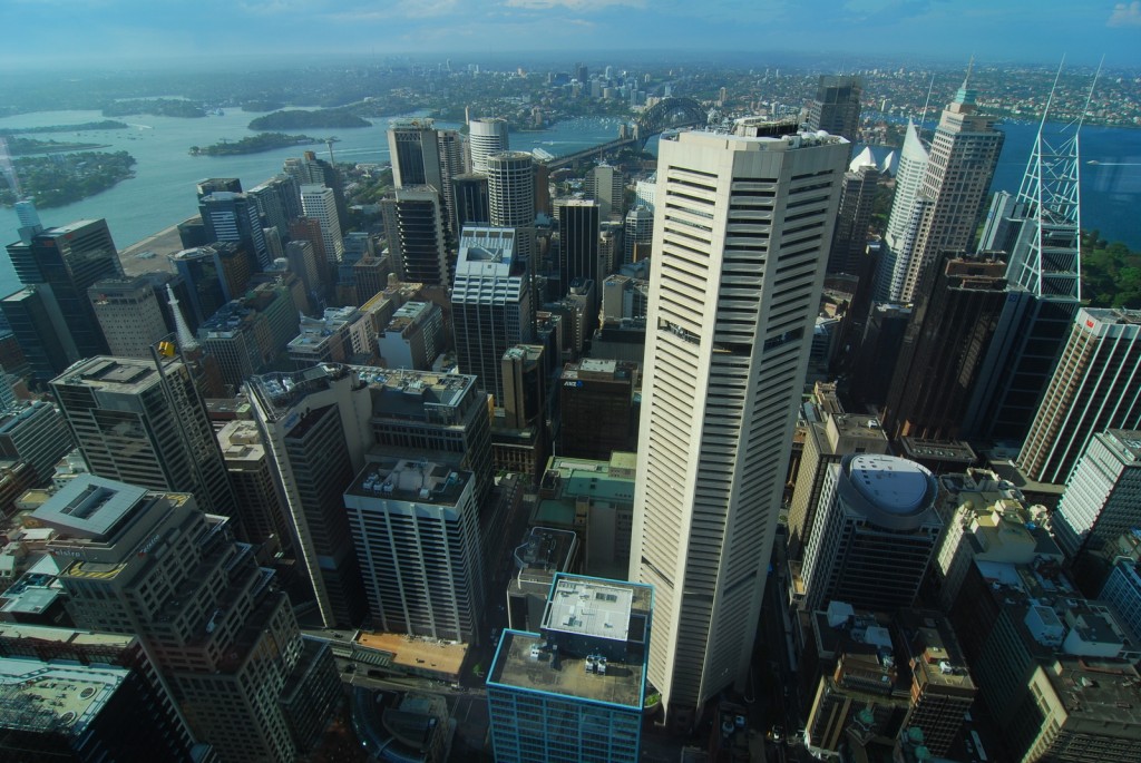 View from Sydney Tower of skyscrapers