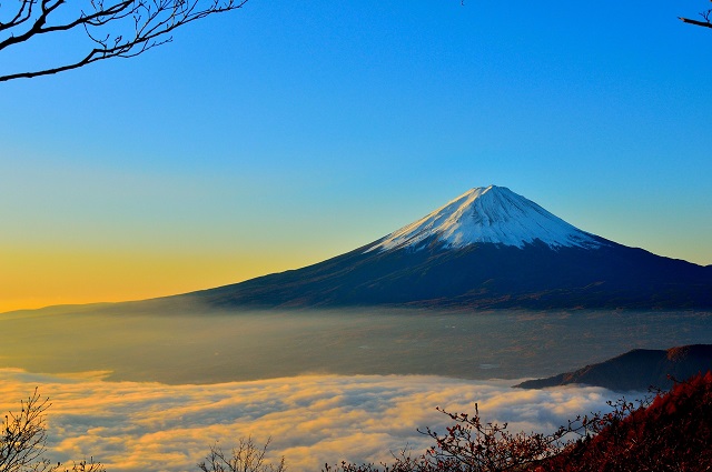 Stratovulkaan Fuji, de hoogste berg van Japan