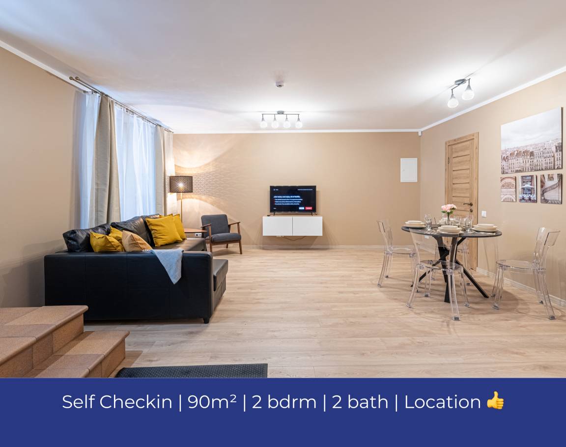 90 M² Ferienwohnung ∙ 2 Schlafzimmer ∙ 8 Gäste - Riga