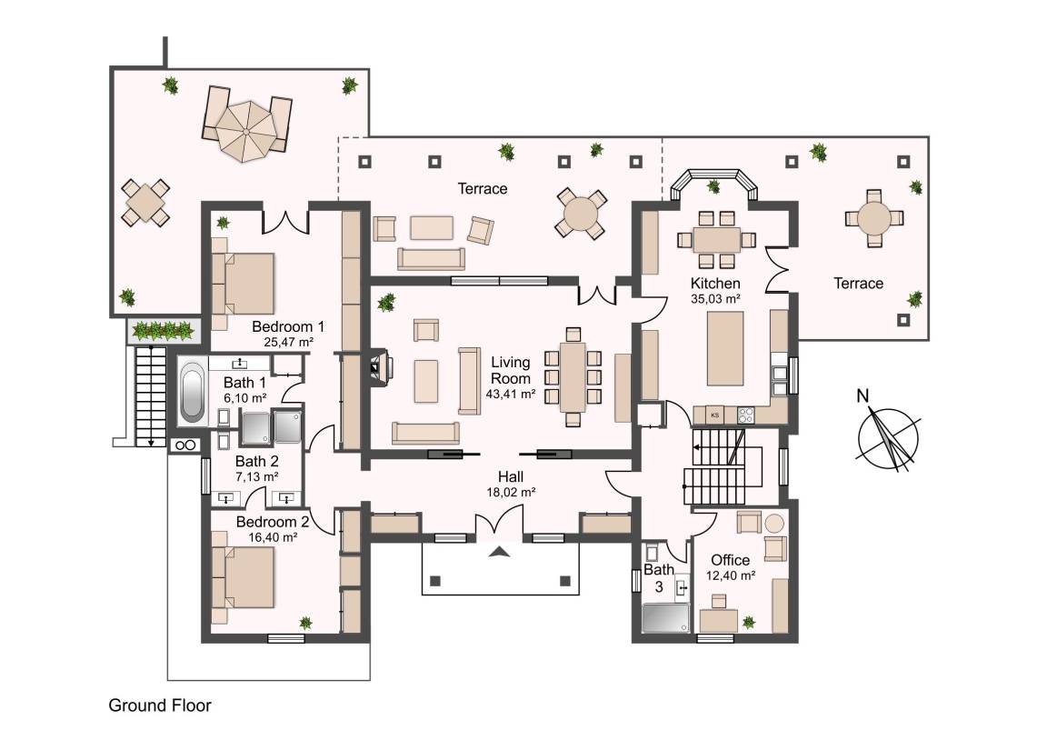 370 m² Ferienhaus ∙ 4 Schlafzimmer ∙ 9 Gäste – Bild 15