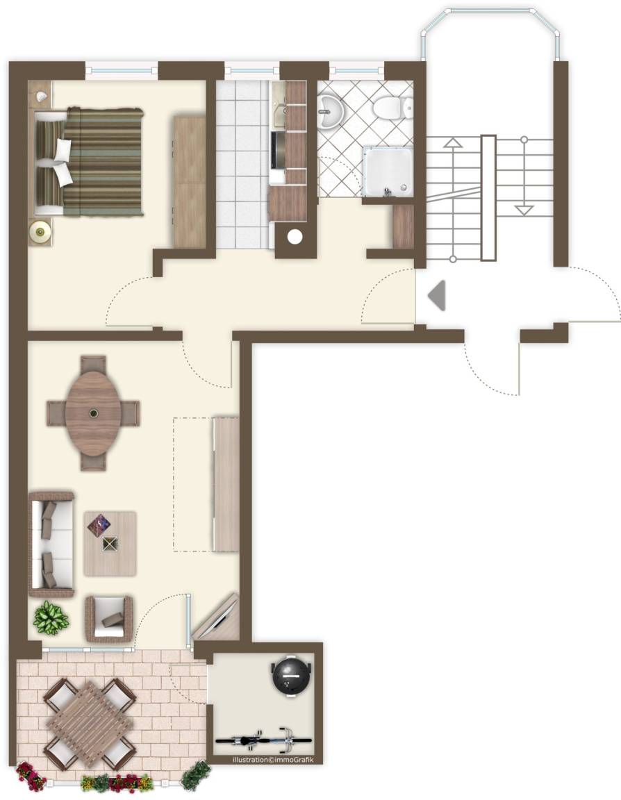 52 m² Ferienwohnung ∙ 1 Schlafzimmer ∙ 2 Gäste – Bild 15