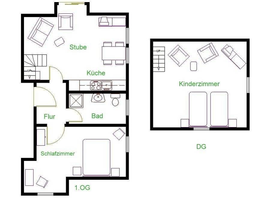55 m² Ferienwohnung ∙ 2 Schlafzimmer ∙ 4 Gäste – Bild 2