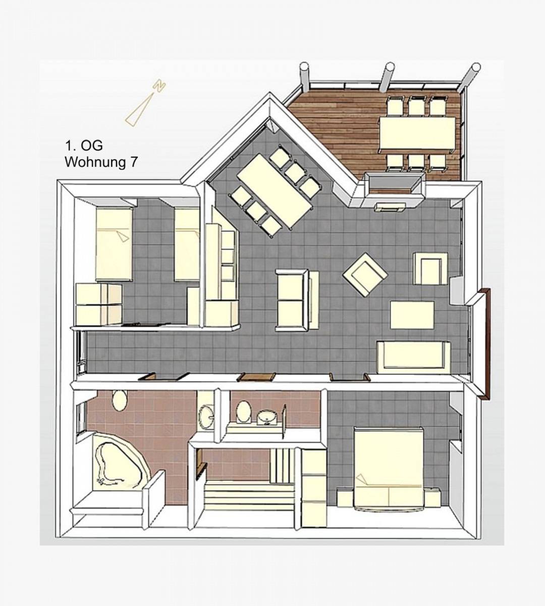75 m² Ferienwohnung ∙ 2 Schlafzimmer ∙ 6 Gäste – Bild 25