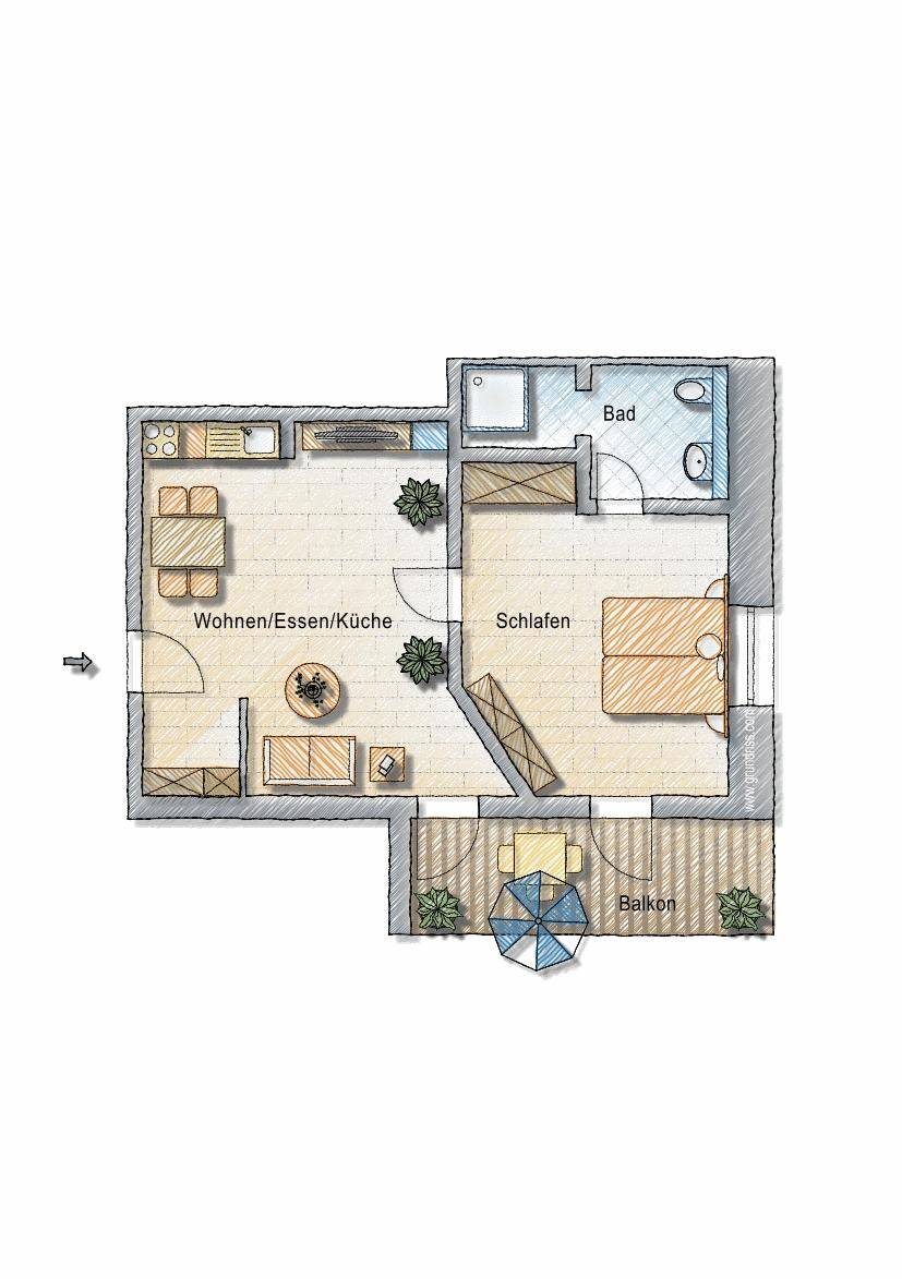 40 M² Appartement ∙ 1 Chambre ∙ 3 Personnes - Dollberg