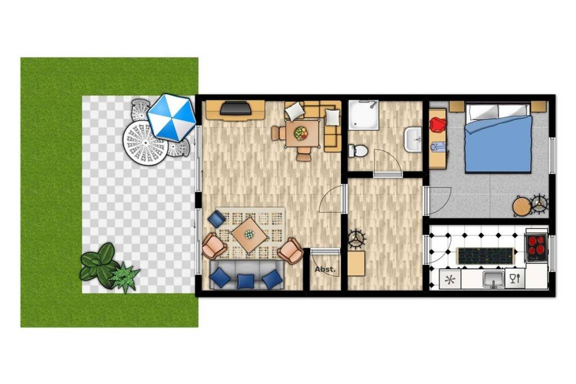 55 m² Ferienwohnung ∙ 1 Schlafzimmer ∙ 4 Gäste – Bild 14