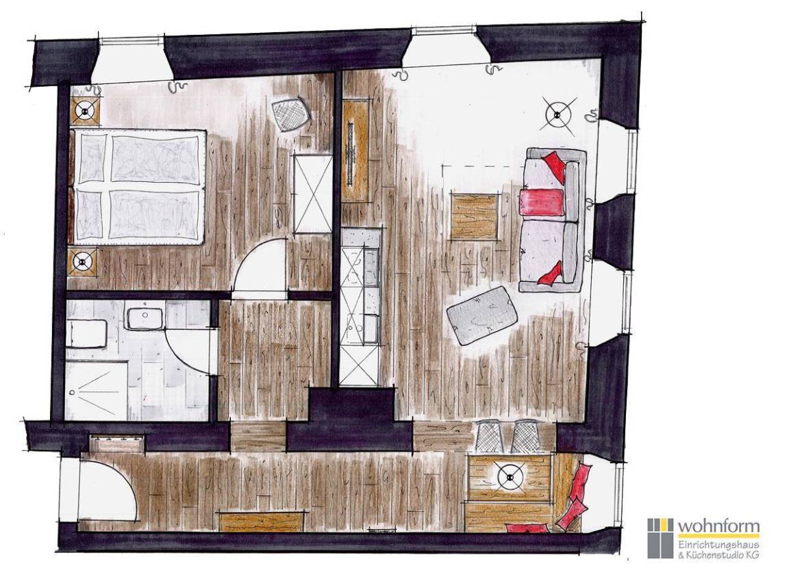 37 M² Ferienwohnung ∙ 1 Schlafzimmer ∙ 4 Gäste - Unterammergau
