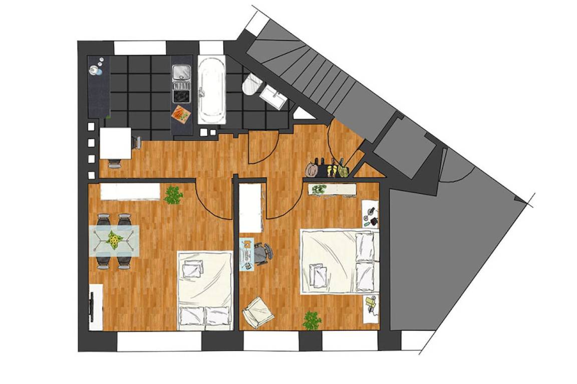 50 M² Ferienwohnung ∙ 2 Schlafzimmer ∙ 3 Gäste - Köln