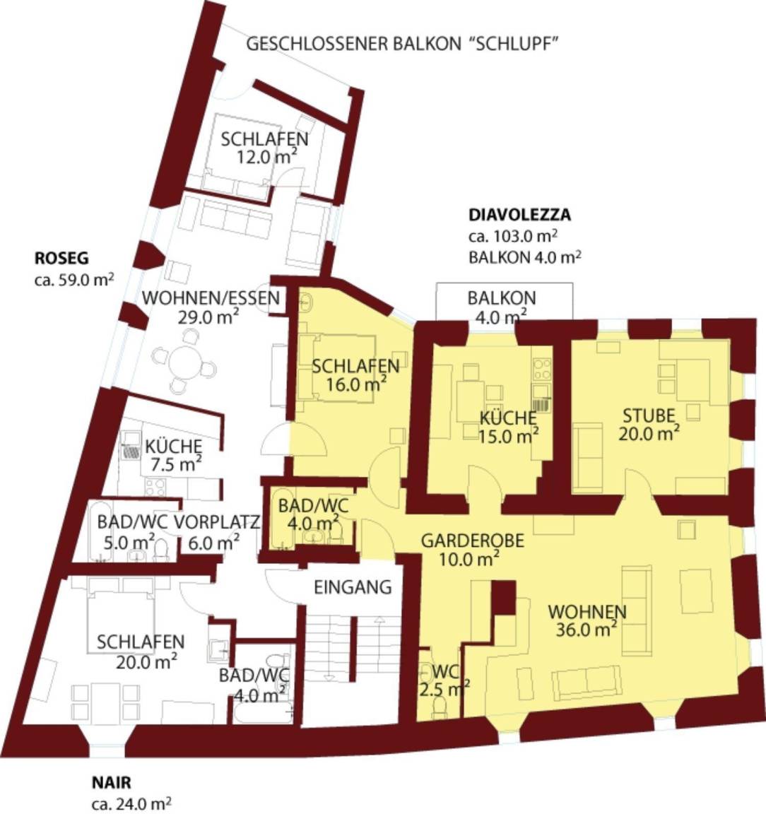 103 m² Ferienwohnung ∙ 1 Schlafzimmer ∙ 4 Gäste – Bild 14