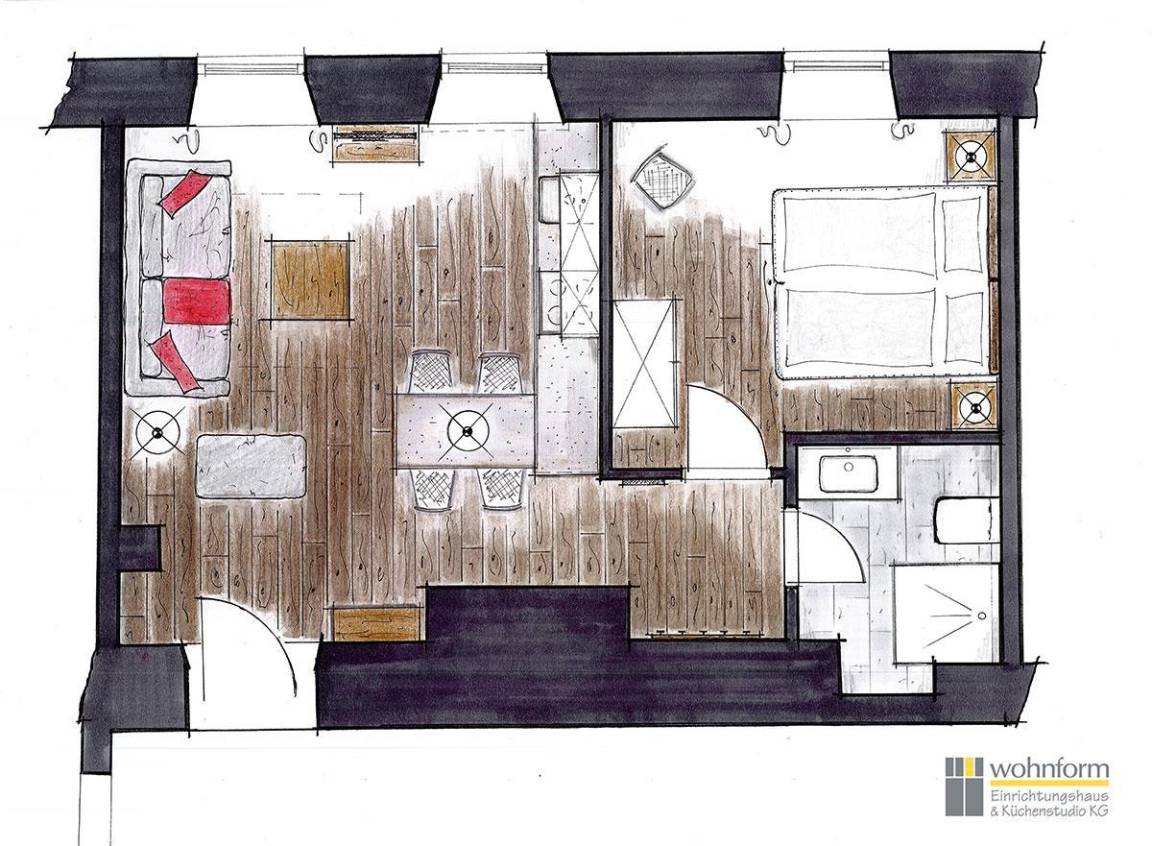 43 M² Ferienwohnung ∙ 1 Schlafzimmer ∙ 4 Gäste - Unterammergau